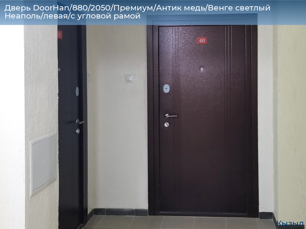 Дверь DoorHan/880/2050/Премиум/Антик медь/Венге светлый Неаполь/левая/с угловой рамой, kyzyl.doorhan.ru