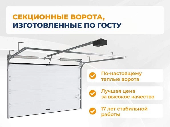 Секционные ворота 3000х2700 мм белые DoorHan RSD02, kyzyl.doorhan.ru